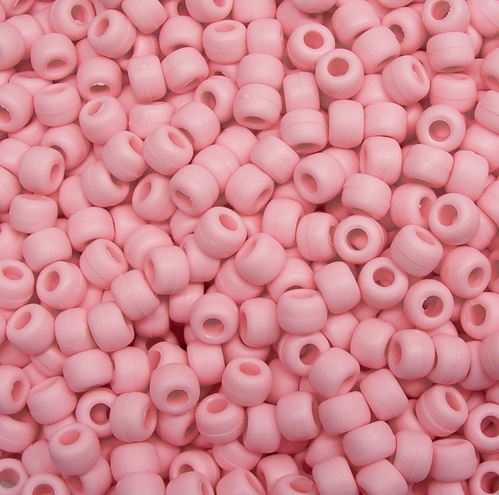 9x6mm Matte Pink Pony Beads 500pc Made in the USA