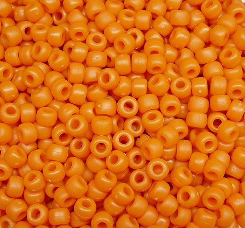 9x6mm Matte Pumpkin orange Pony Beads