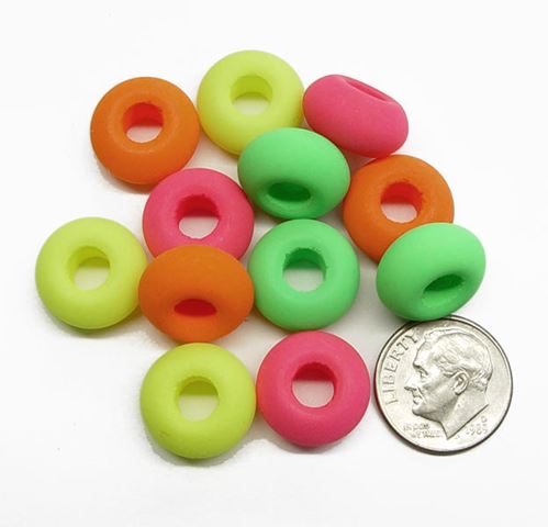 9x14mm Bright Neon Mix Czech Glass Candy Loops