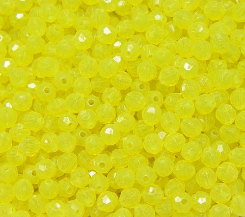Transparent Lure Yellow 6mm faceted round beads 500pc
