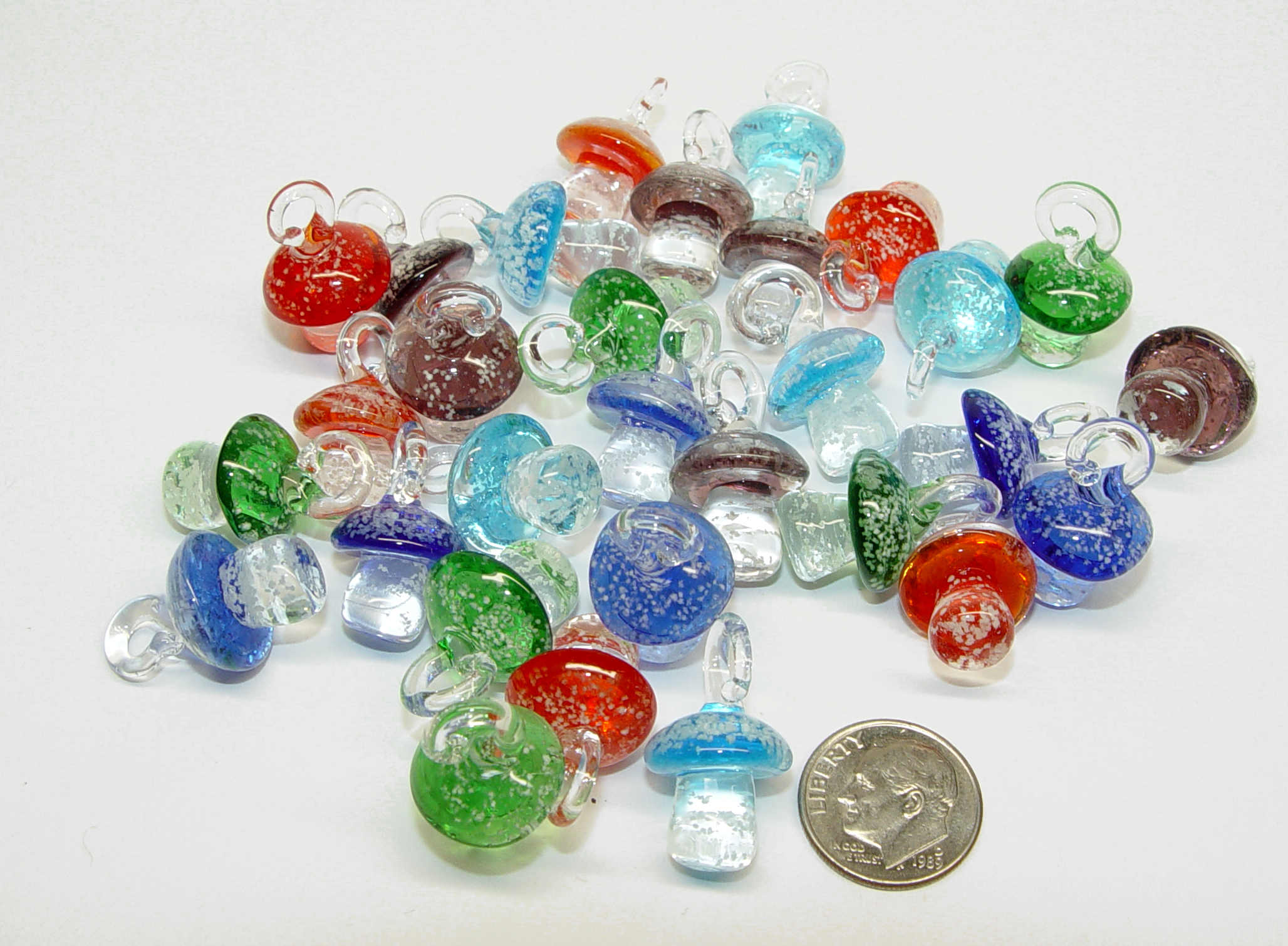 Glass on sale mushroom beads