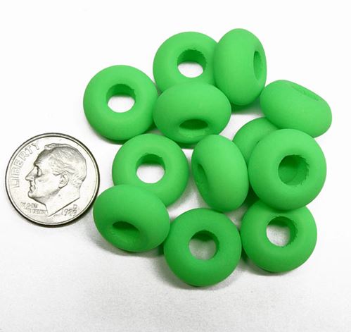 9x14mm Bright Neon Green Czech Glass Candy Loops 12pc
