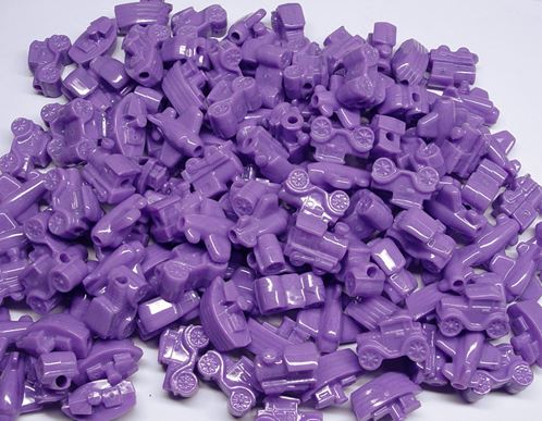 Lilac Transportation Beads Cars Trains Planes Boats 25pc