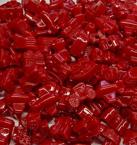 Red Transportation Beads Cars Trains Planes Boats 25pc