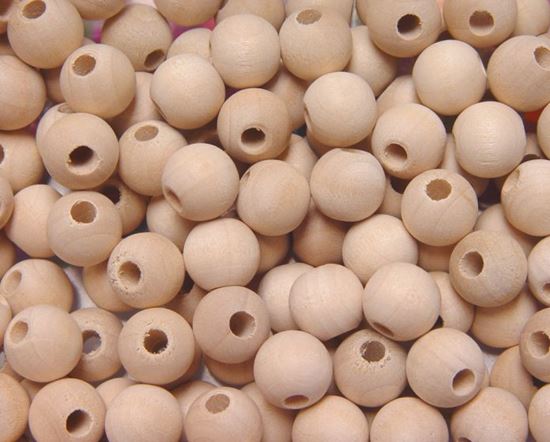 12mm Round Unfinished Wood Craft Beads 100pc #9119-46